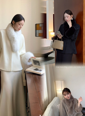 瑞瑞廓形贵气轻奢名媛外套2025冬羊毛外套（含50羊毛）M16753-F