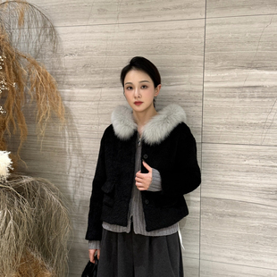 A201 含58.6羊驼毛 极简大牌感圆领外套羊毛外套 瑞瑞一眼沦陷