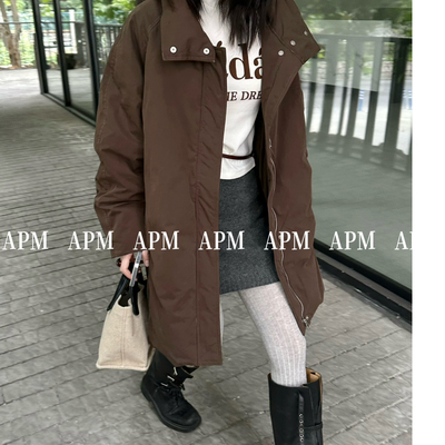 瑞瑞只做鹅绒长款风衣中长保暖羽绒服外套82526