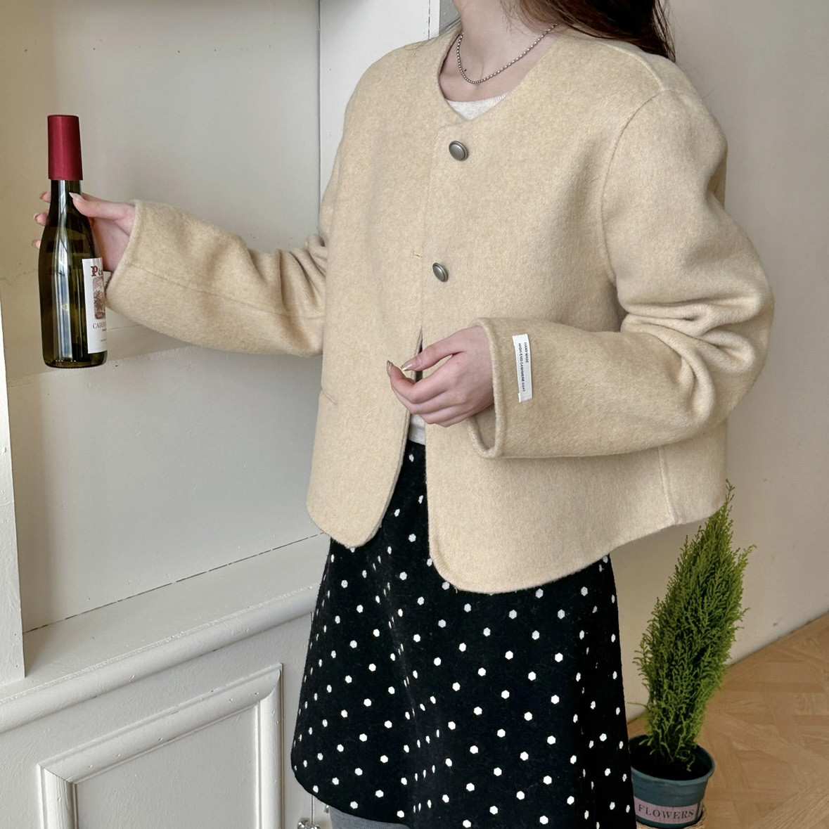 瑞瑞年终福利圆领简约时尚减龄羊毛外套（含100澳毛）0983,女装/女士精品,羽绒服,淘宝优惠券,粉丝福利购,淘宝优惠卷