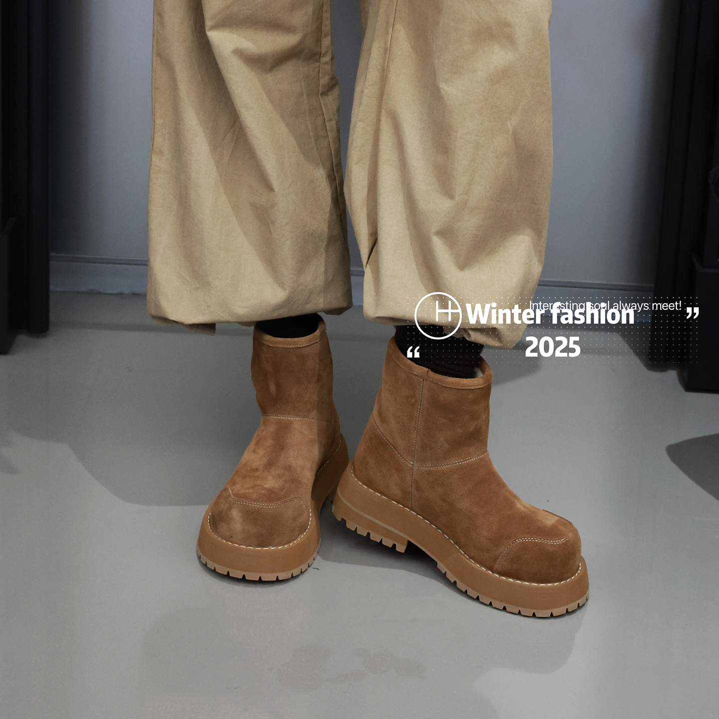 真皮休闲厚底保暖时尚套筒雪地靴