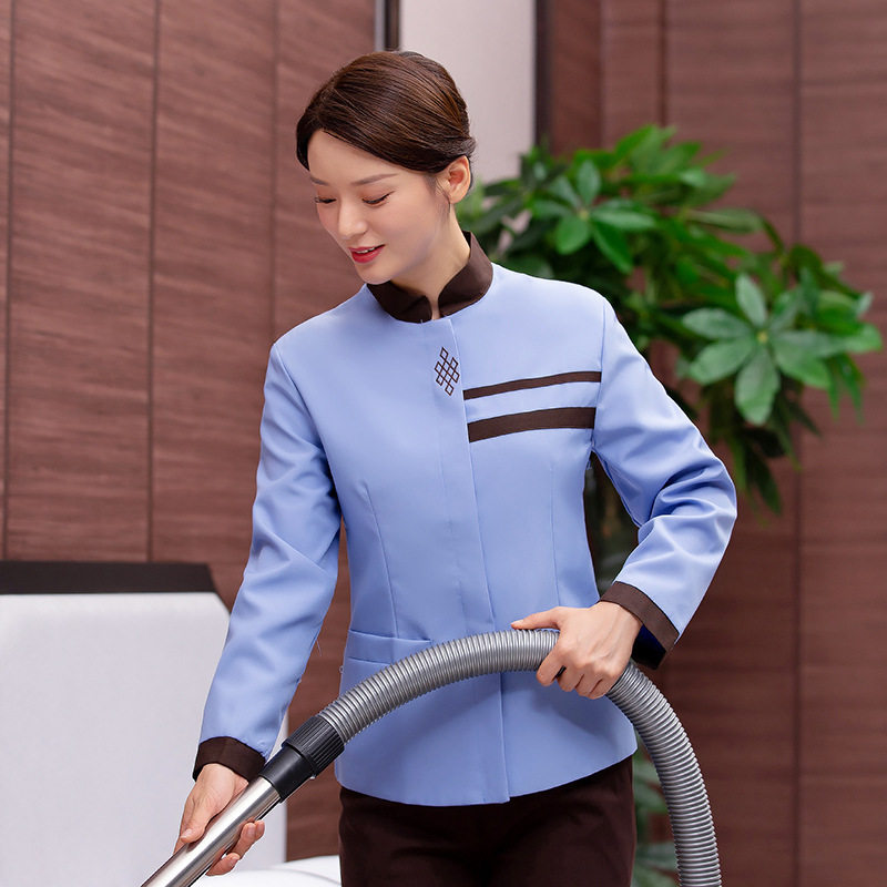 酒店工作服秋冬装女保洁服长袖宾馆客房服务员物业清洁PA制服