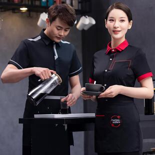 酒店服务员工作服短袖餐饮快餐店汉堡店奶茶店工作服夏