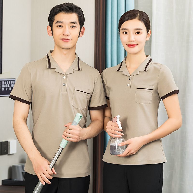 保洁工作服短袖夏装女家政物业PA制服酒店宾馆客房清洁员阿姨T恤t