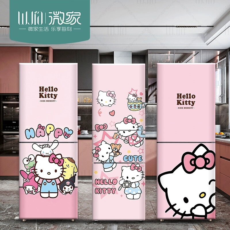KT猫卡通冰箱贴纸防水衣柜门翻冰箱贴
