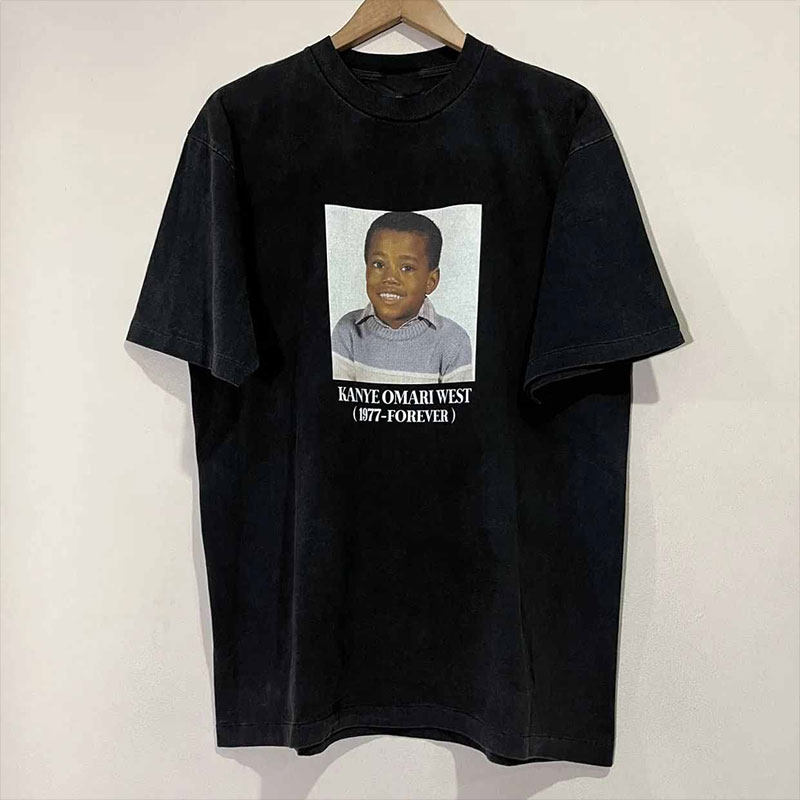 美式kanye潮牌复古ins超火vintageT恤男女宽松oversize重磅短袖
