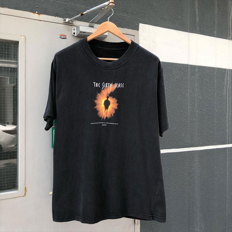 ins超火THE SIXTH SENSE周边潮牌复古vintageT恤男女oversize短袖