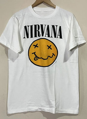 欧美Nirvana涅槃天使潮牌短袖vintage美式复古乐队男女情侣T恤