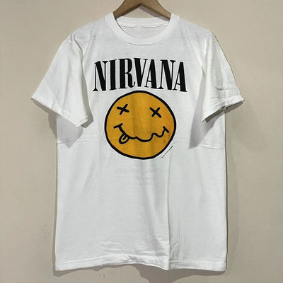 笑脸半袖情侣装vintage复古乐队