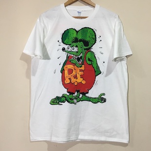 Rat Fink复古动画老鼠芬克vintageT恤男女oversize美式宽松短袖
