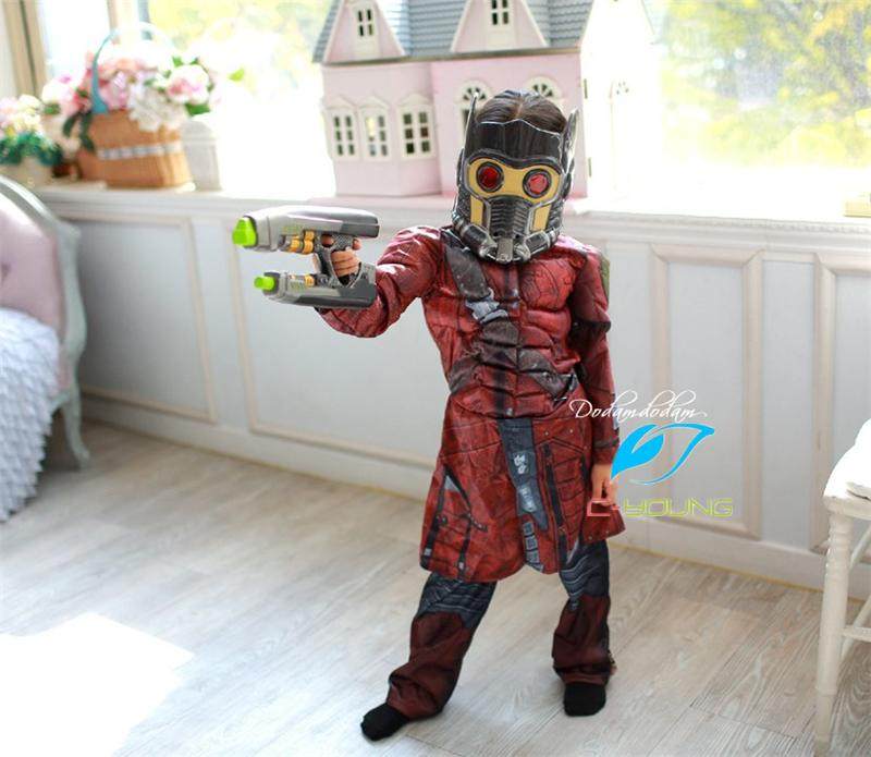 漫威英雄星爵男童演出服银河护卫队星爵立体服装万圣节表演服礼服