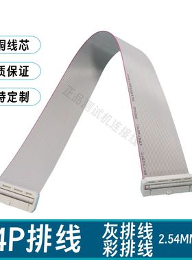 FC牛角排线 2651扁平28AWG灰色排线2.54间距 34PIN连接线成品定制