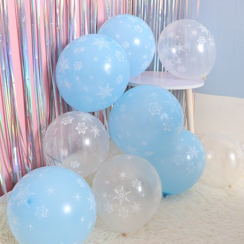 Snowflake latex balloon 12 inch Christmas balloon party ban