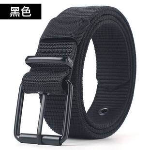 Porous canvas belt men	s versatile jeans pin buckle be