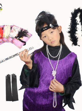 1920s Flapper Girl Dress Party Reveal Vintage Sequin Cigare