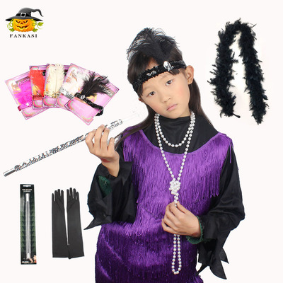 1920s Flapper Girl Dress Party Reveal Vintage Sequin Cigare