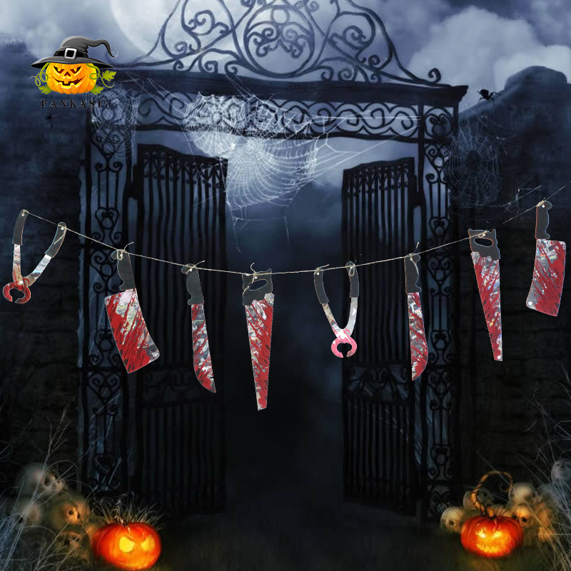 Halloween pendants, blood knife skewers, horror pendants, f