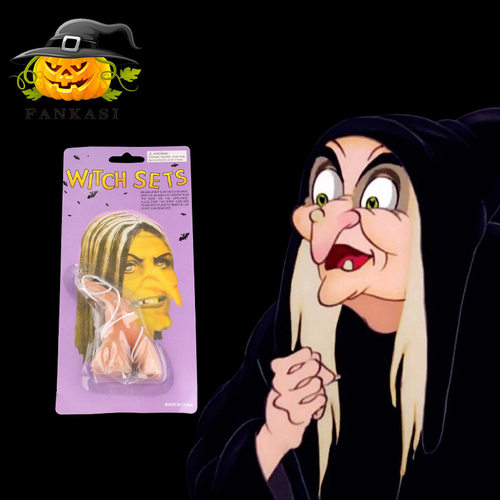 Halloween decorations, pranks, witches, long nosed children