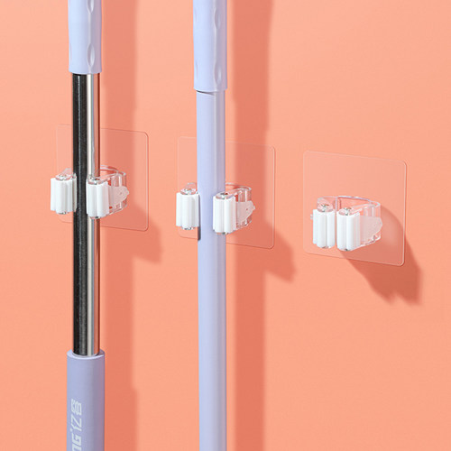 82N [2 boxed] Non marking adhesive mop holder, broom pole,