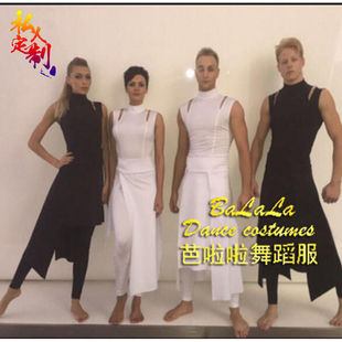 现代舞双人演出服男女套装车展服修身开场舞表演走秀舞蹈服模特服