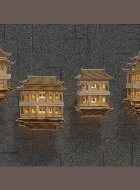 新中式古建筑木质纯手工制作酒店售楼部餐饮场所软装挂鉓悬挂件