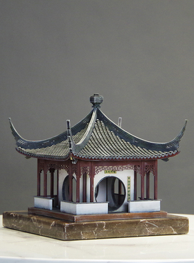 古建筑禅意风售楼处大堂手工艺品