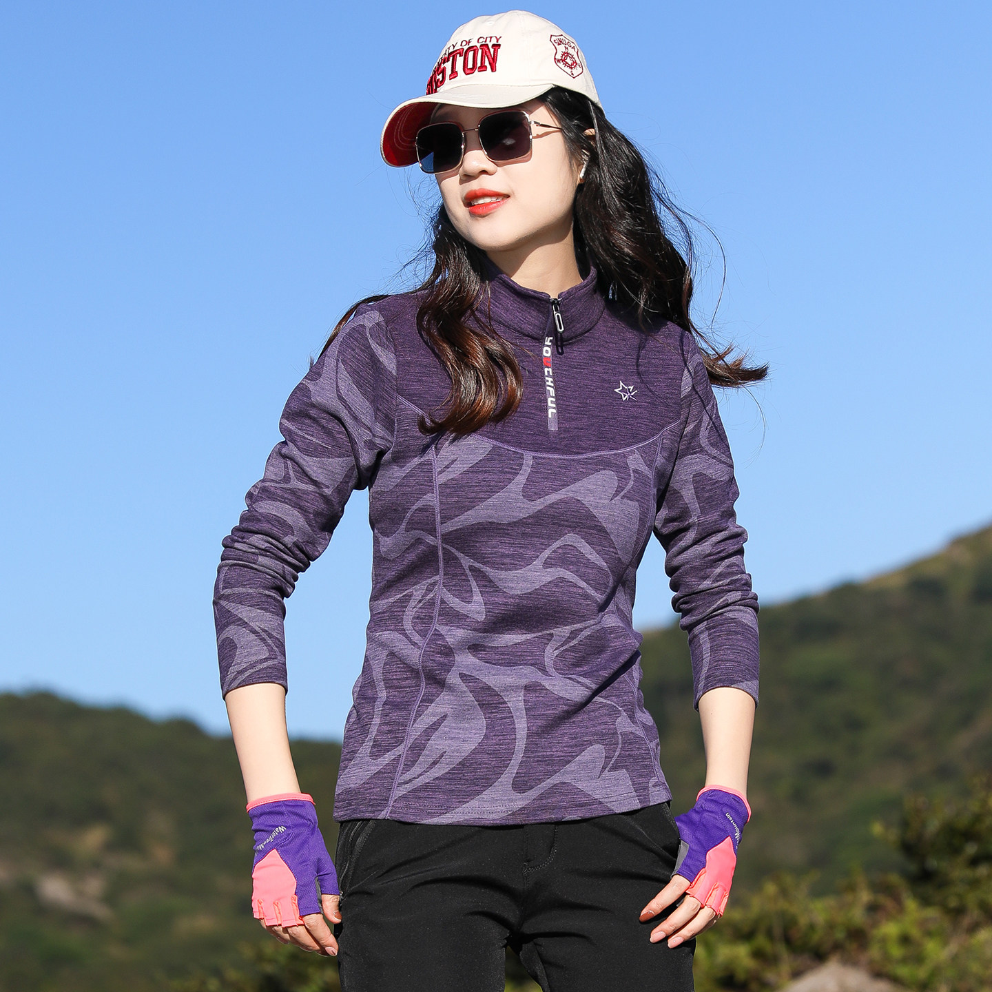 户外德绒弹力抓绒衣女上衣长袖T恤女加厚保暖衣磨毛绒防静电,户外/登山/野营/旅行用品,抓绒衣,淘宝优惠券,粉丝福利购,淘宝优惠卷