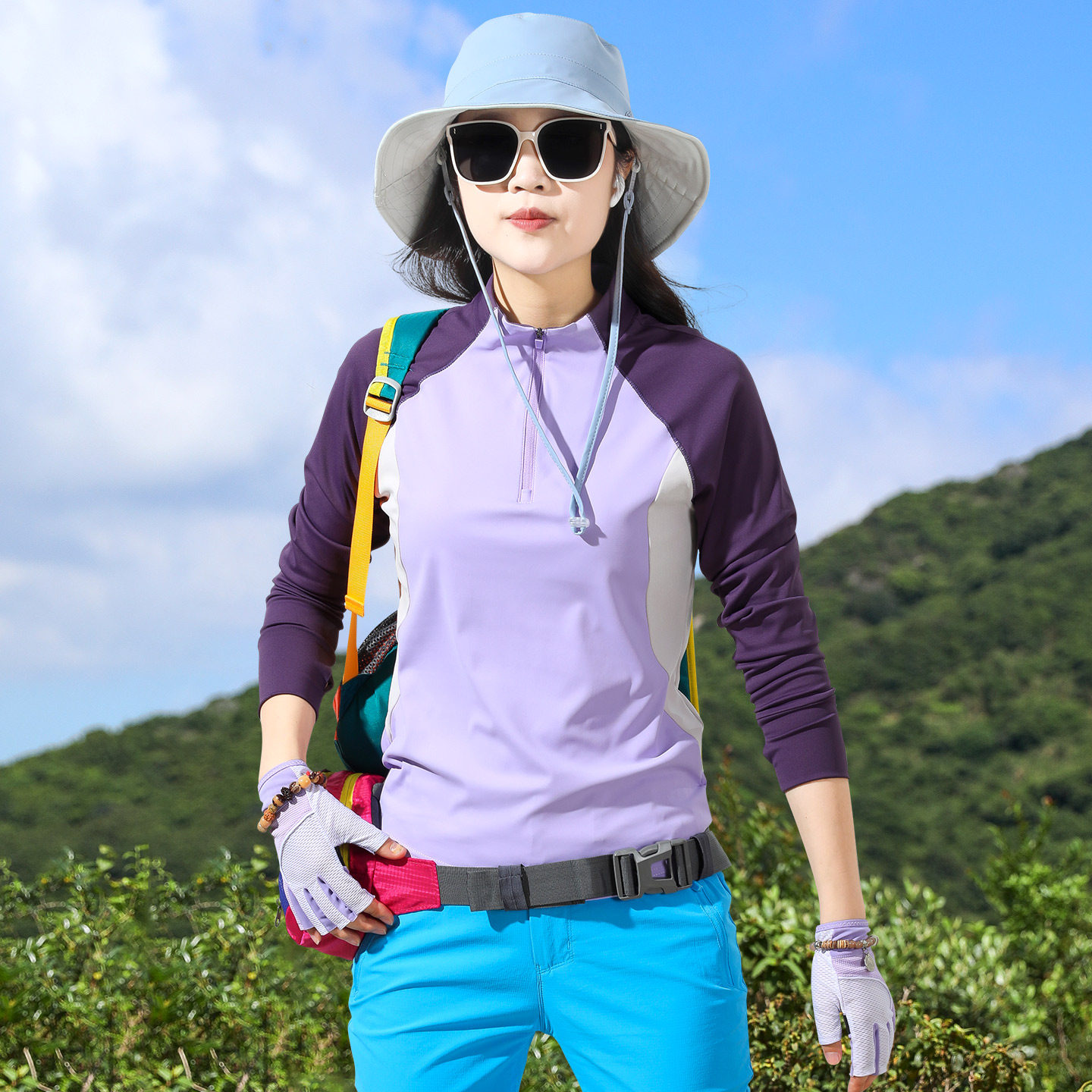 户外运动休闲立领款柔软亲肤速干衣女长袖T恤弹力长袖徒步夏季,户外/登山/野营/旅行用品,速干T恤,淘宝优惠券,粉丝福利购,淘宝优惠卷