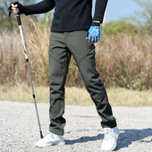 男秋冬 防风防水加厚防寒保暖登山抓绒软壳裤 户外运动冲锋裤 男长裤