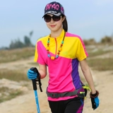 Дорожная быстросохнущая приталенная дышащая альпинистская футболка подходит для пеших прогулок, впитывает пот и запах, короткий рукав