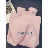 秋加厚保暖一体绒毛衣女半高领内搭针织打底衫 简约百搭上衣 韩版