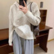 慵懒风复古灰色连帽针织毛衣女季 小个子内搭打底上衣 2026新款