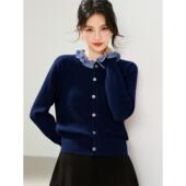 素无袖 通勤风波浪元 针织衫 女式 坑条工艺 2026春季 POLO领公主袖 新款