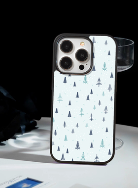 「浅蓝松影」苹果iPhone17promx手机壳16小米15荣耀14华为mate80红米VIVOX300s简约OPPOFINDX9钢化玻璃保护套