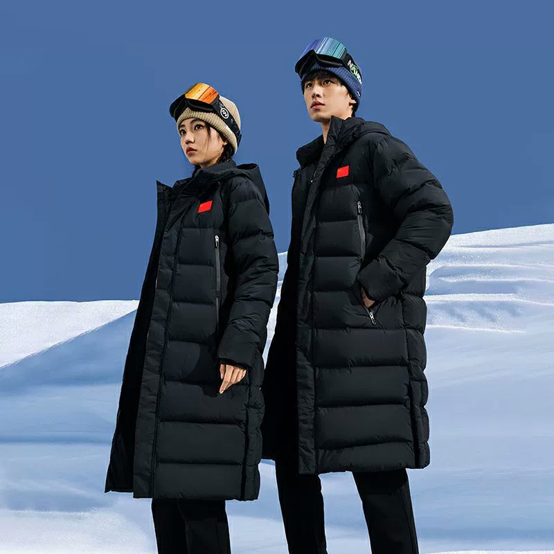 冬季大衣羽绒服潮牌户外中长款情侣款二开运动保暖宽松连帽