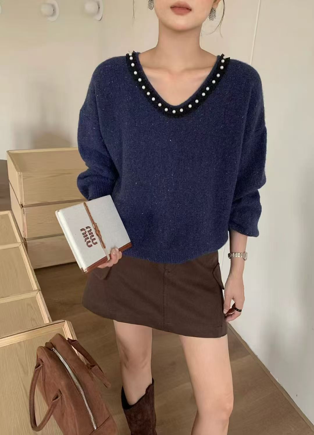 奶呼呼软糯独特漂亮毛女慵懒风2025秋冬季高级感超好看针织衫上衣