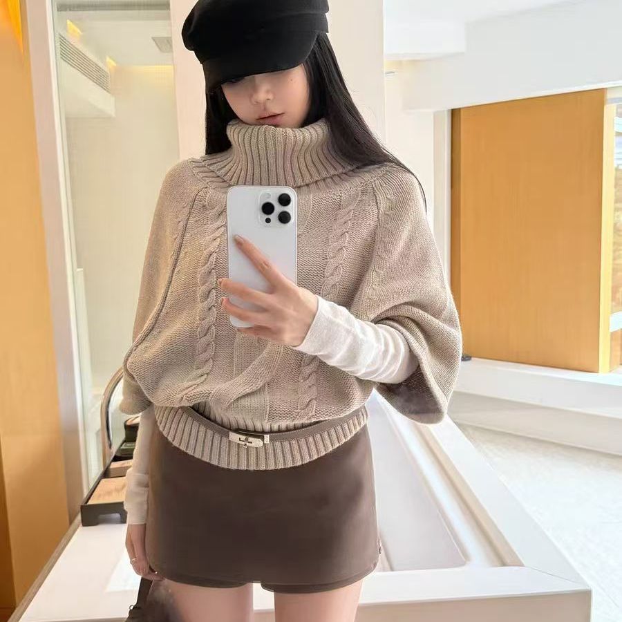复古高级感斗篷针织衫上衣女