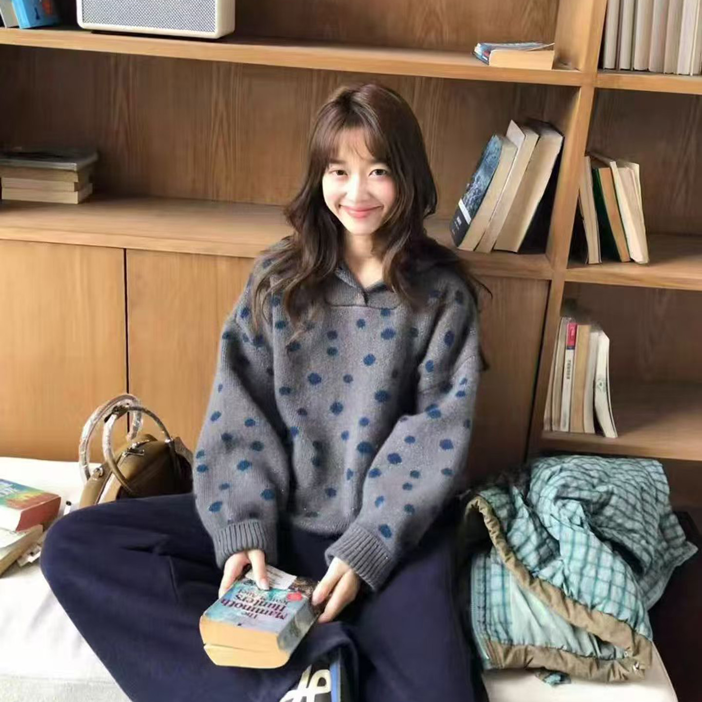 秋冬新款连帽针织衫漂亮显瘦毛衣