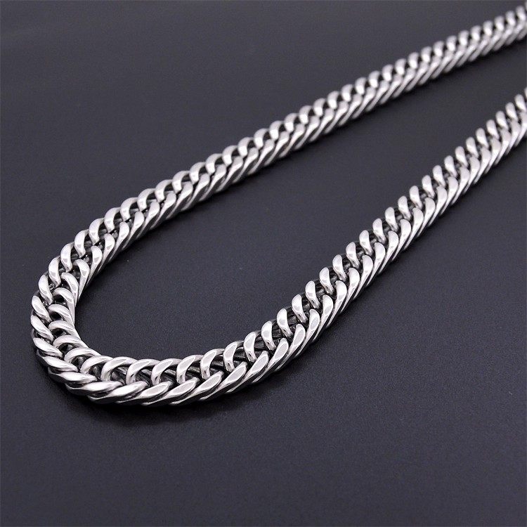 69克 简约蛇骨项链男素链嘻哈扁马鞭长链小众ins仿真铂金项链男士