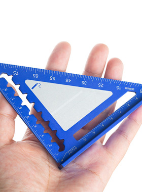 芸贝4inch公制迷你三角尺木工尺铝合金木工直角尺90度角尺三角板