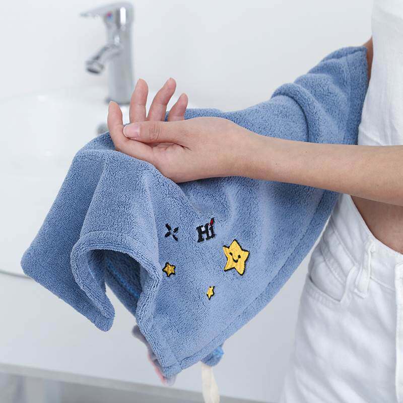 擦手巾挂式可爱超强吸水厨房擦手毛巾小方巾儿童手帕抹手巾擦手布