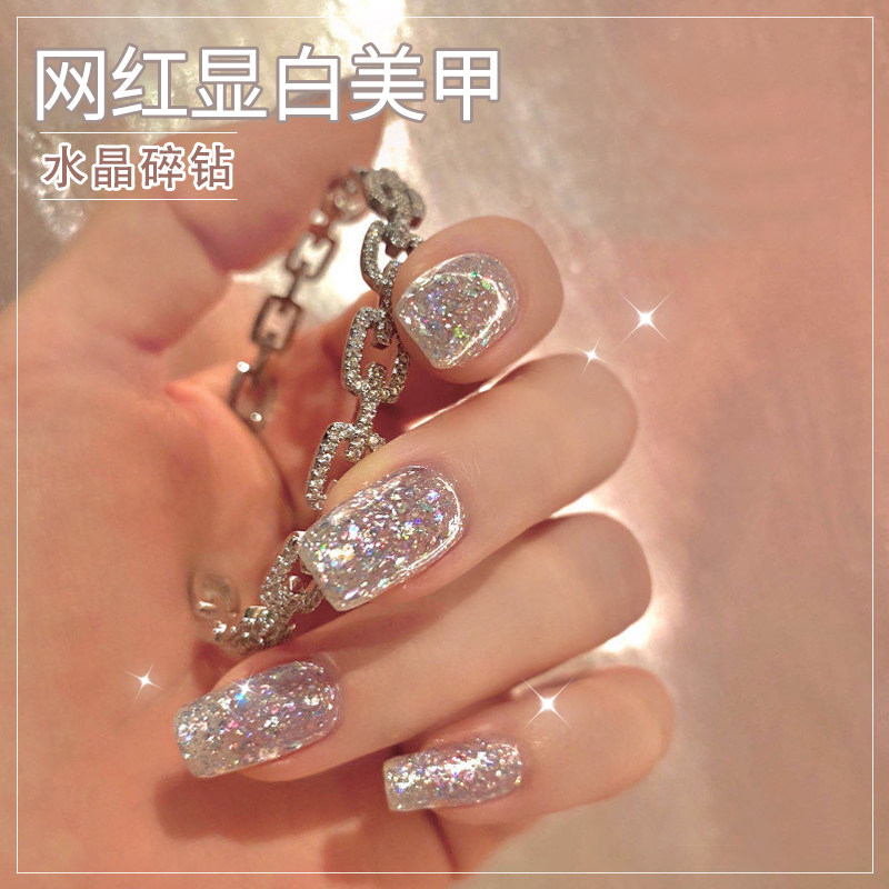 网红爆闪碎钻指甲油胶2023年新款网红超闪亮片流行色美甲店专用胶