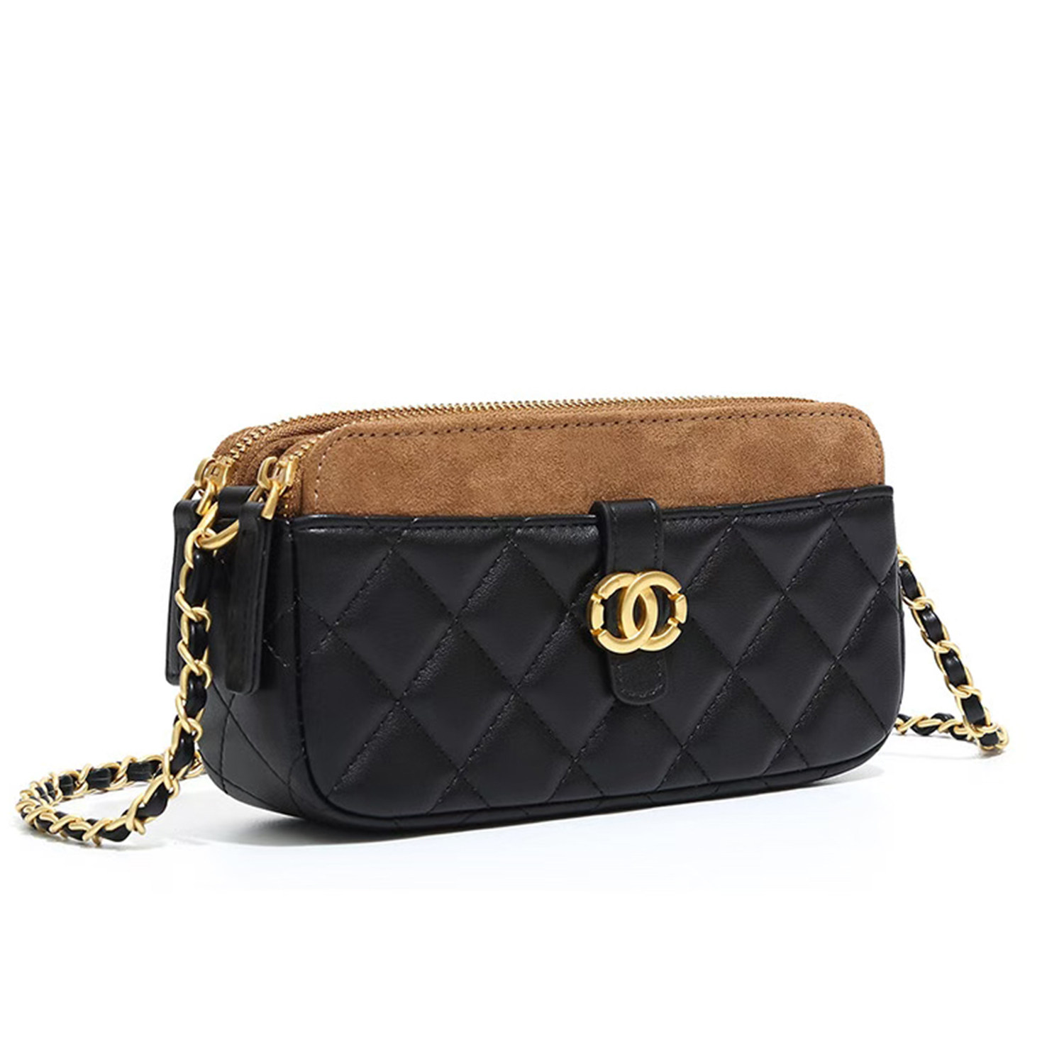 小香风25A拼色手机包精致小巧