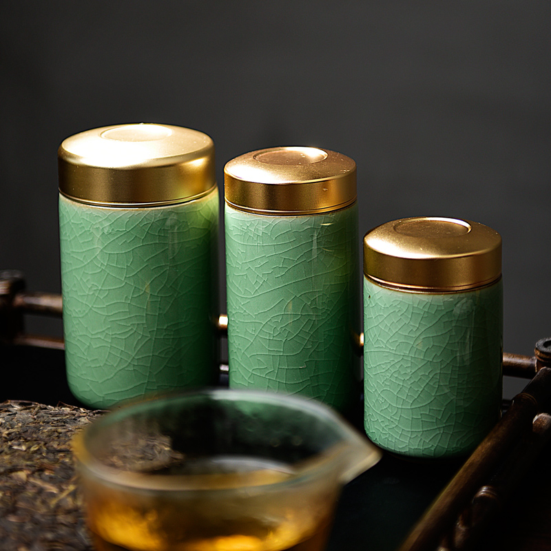 中式风陶瓷大小号便携茶叶罐