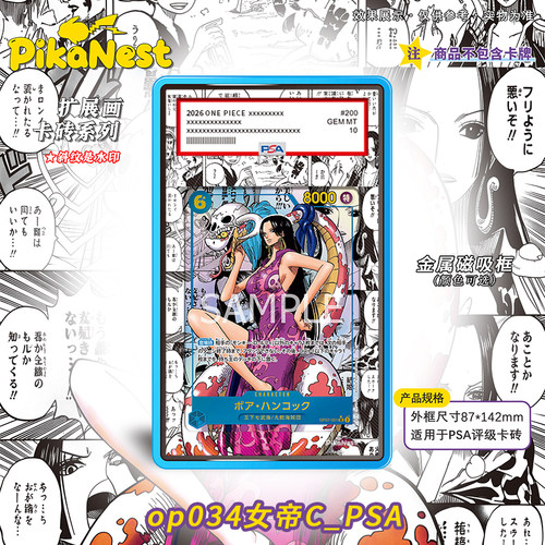 【Pika】海贼王女帝BGS评级卡砖OPCG漫画风PSA扩画磁吸金属展示框