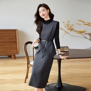 轻熟风高级感显瘦马甲内搭三件套 连衣裙女2025年春秋新款 时尚 套装