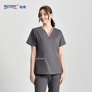 高端洗手衣男女短袖 手术服刷手衣手术室衣口腔牙科医生工作服 套装