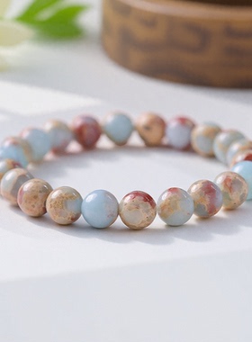 天然寿山石手链女单圈手串