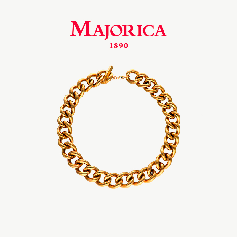 Majorica美娇丽佳项链女复古毛衣链精致锁骨链轻奢颈链可搭配吊坠