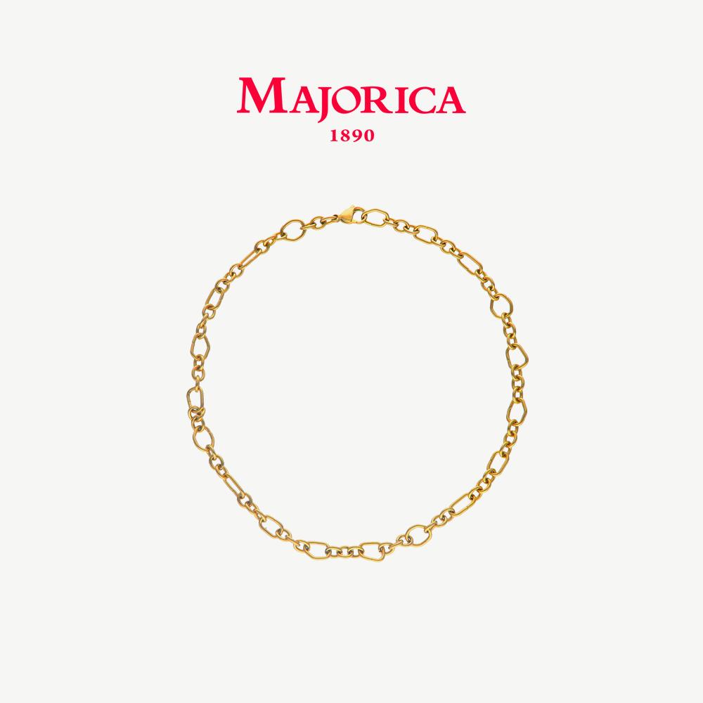 Majorica美娇丽佳项链女锁骨链轻奢小众金色颈链可搭配吊坠